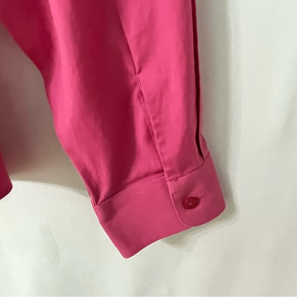 Foxcroft button up blouse 16 Pink Long sleeve shirt Non iron Fitted Womens top - Picture 3 of 5